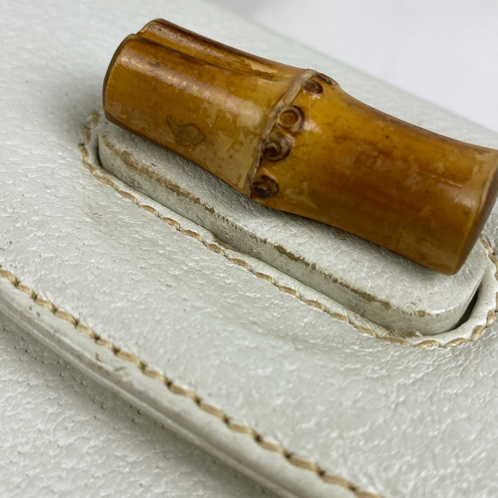 グッチ バンブー ハンドバッグ 2WAY ショルダーバッグ 竹 オールドグッチ 00010140188 ハンドバッグ レザー ホワイト レディース 【中古】brbag