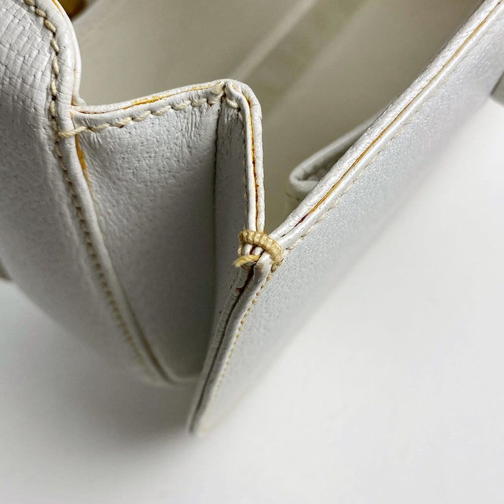 グッチ バンブー ハンドバッグ 2WAY ショルダーバッグ 竹 オールドグッチ 00010140188 ハンドバッグ レザー ホワイト レディース 【中古】brbag