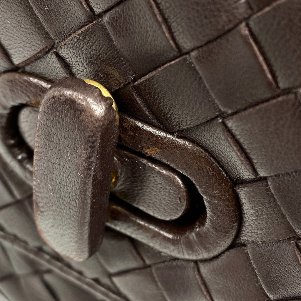 ボッテガヴェネタ イントレチャート ハンドバッグ 手提げ ナッパ ハンドバッグ レザー ブラウン レディース 【中古】brbag