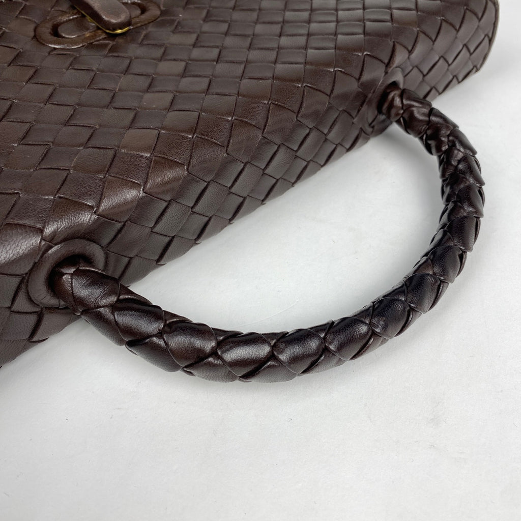 ボッテガヴェネタ イントレチャート ハンドバッグ 手提げ ナッパ ハンドバッグ レザー ブラウン レディース 【中古】brbag