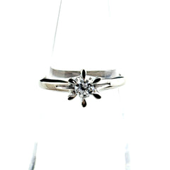 メレダイヤ デザインリング プラチナ 指輪 リング 8.5号 Pt900 ダイヤモンド レディース ノンブランドジュエリー 【中古】nbjwl