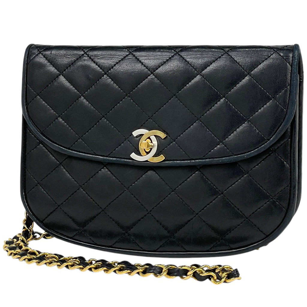シャネル パリ限定 ココマーク チェーン ショルダーバッグ マトラッセ クラッチ ショルダーバッグ レザー ブラック レディース 【中古】brbag