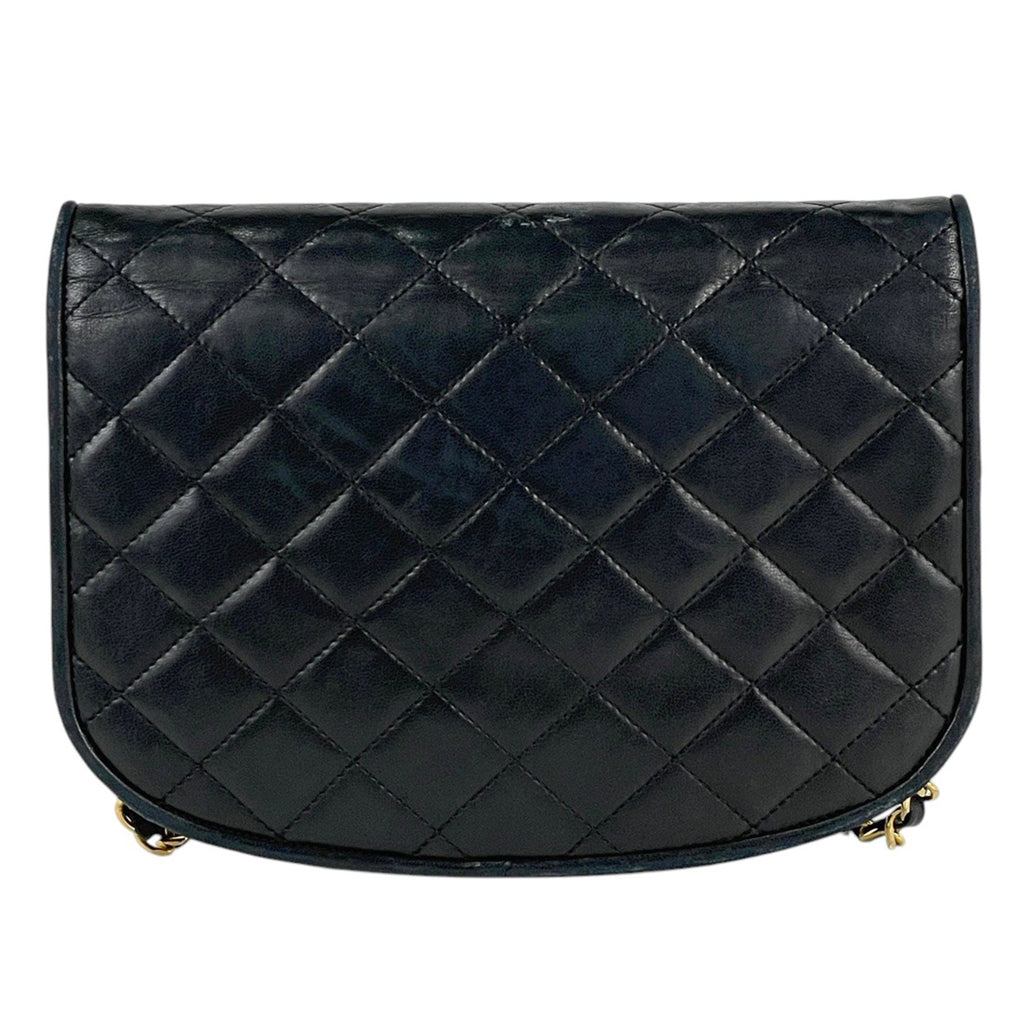 シャネル パリ限定 ココマーク チェーン ショルダーバッグ マトラッセ クラッチ ショルダーバッグ レザー ブラック レディース 【中古】brbag