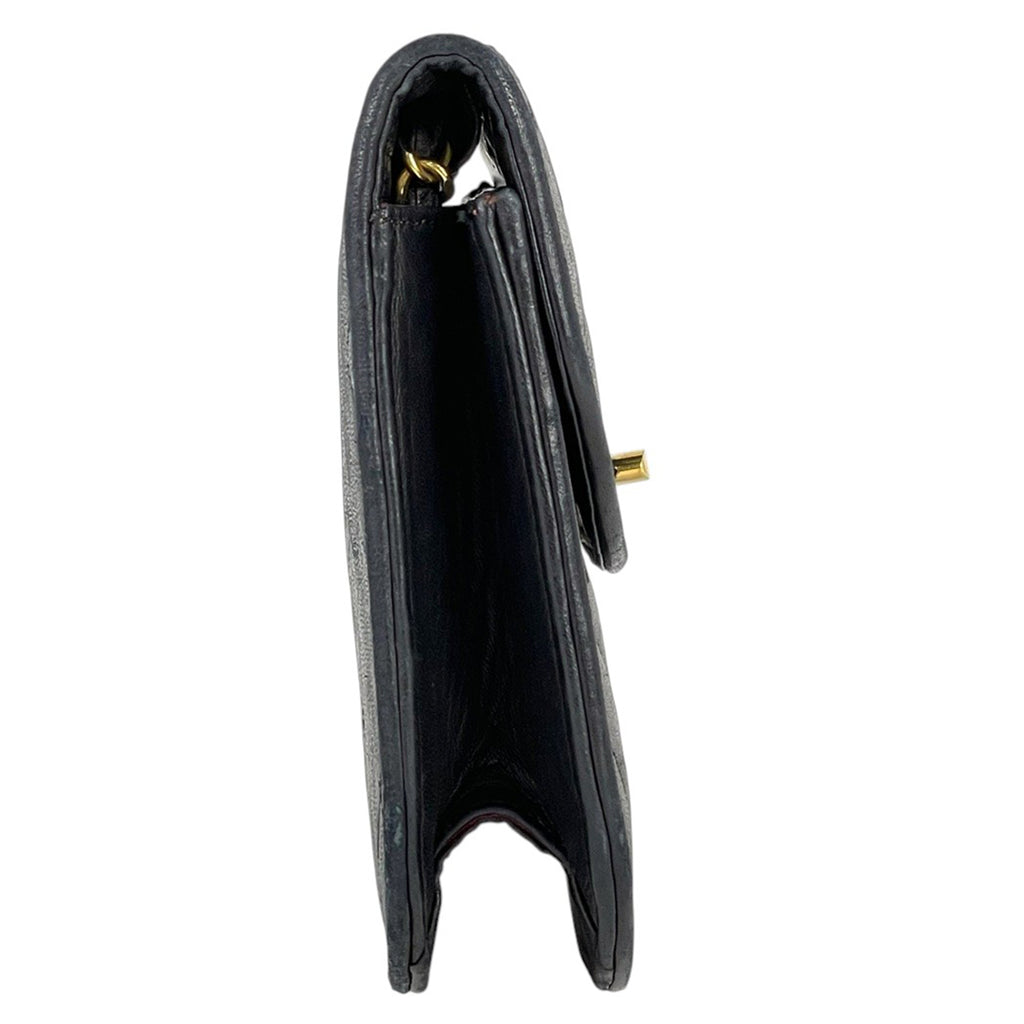 シャネル パリ限定 ココマーク チェーン ショルダーバッグ マトラッセ クラッチ ショルダーバッグ レザー ブラック レディース 【中古】brbag