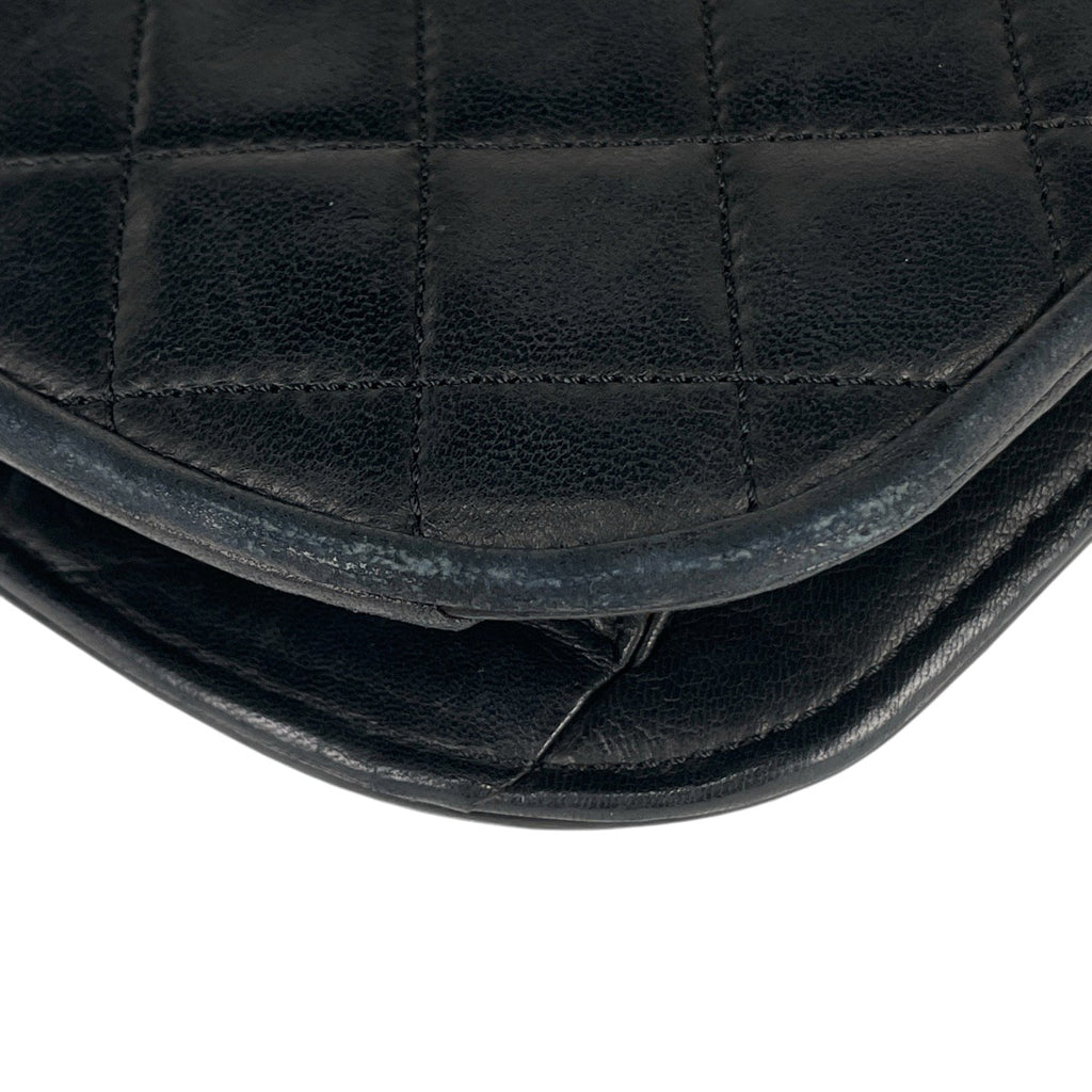 シャネル パリ限定 ココマーク チェーン ショルダーバッグ マトラッセ クラッチ ショルダーバッグ レザー ブラック レディース 【中古】brbag