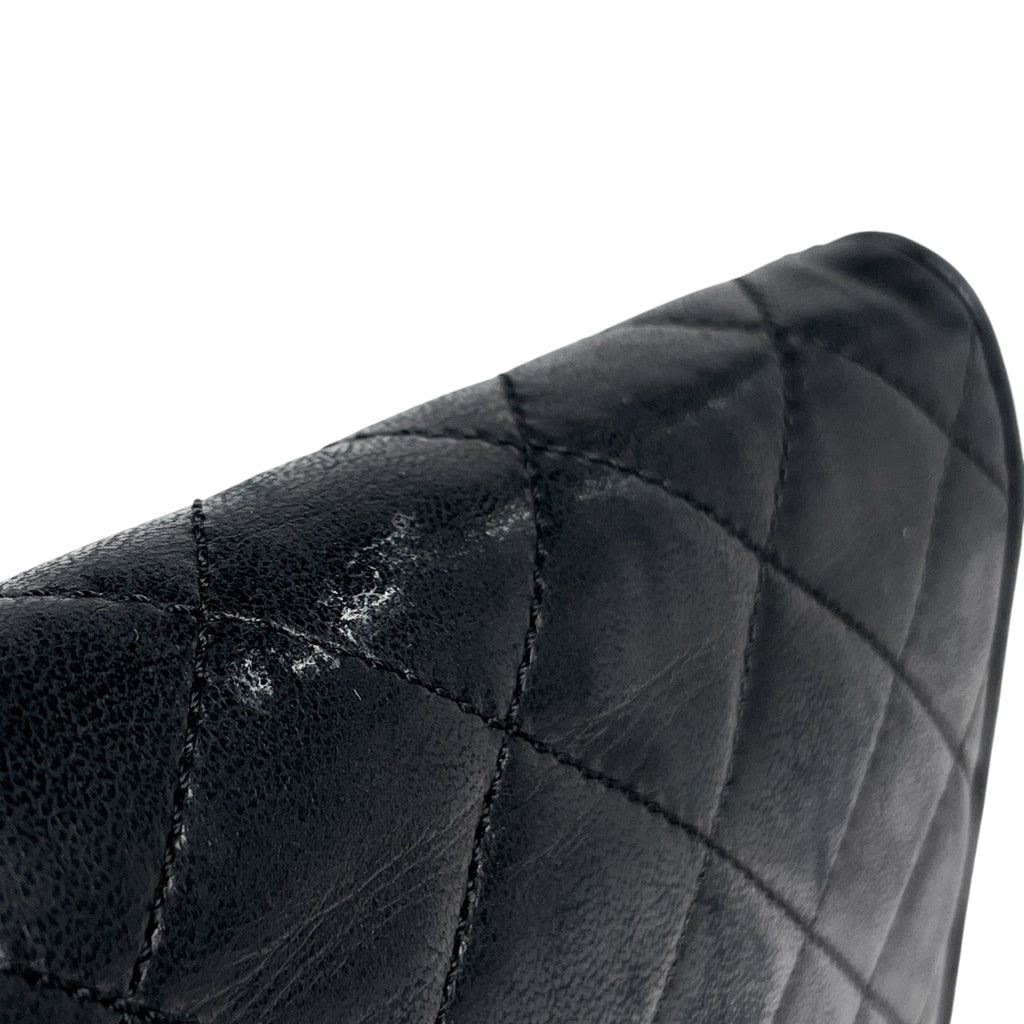 シャネル パリ限定 ココマーク チェーン ショルダーバッグ マトラッセ クラッチ ショルダーバッグ レザー ブラック レディース 【中古】brbag