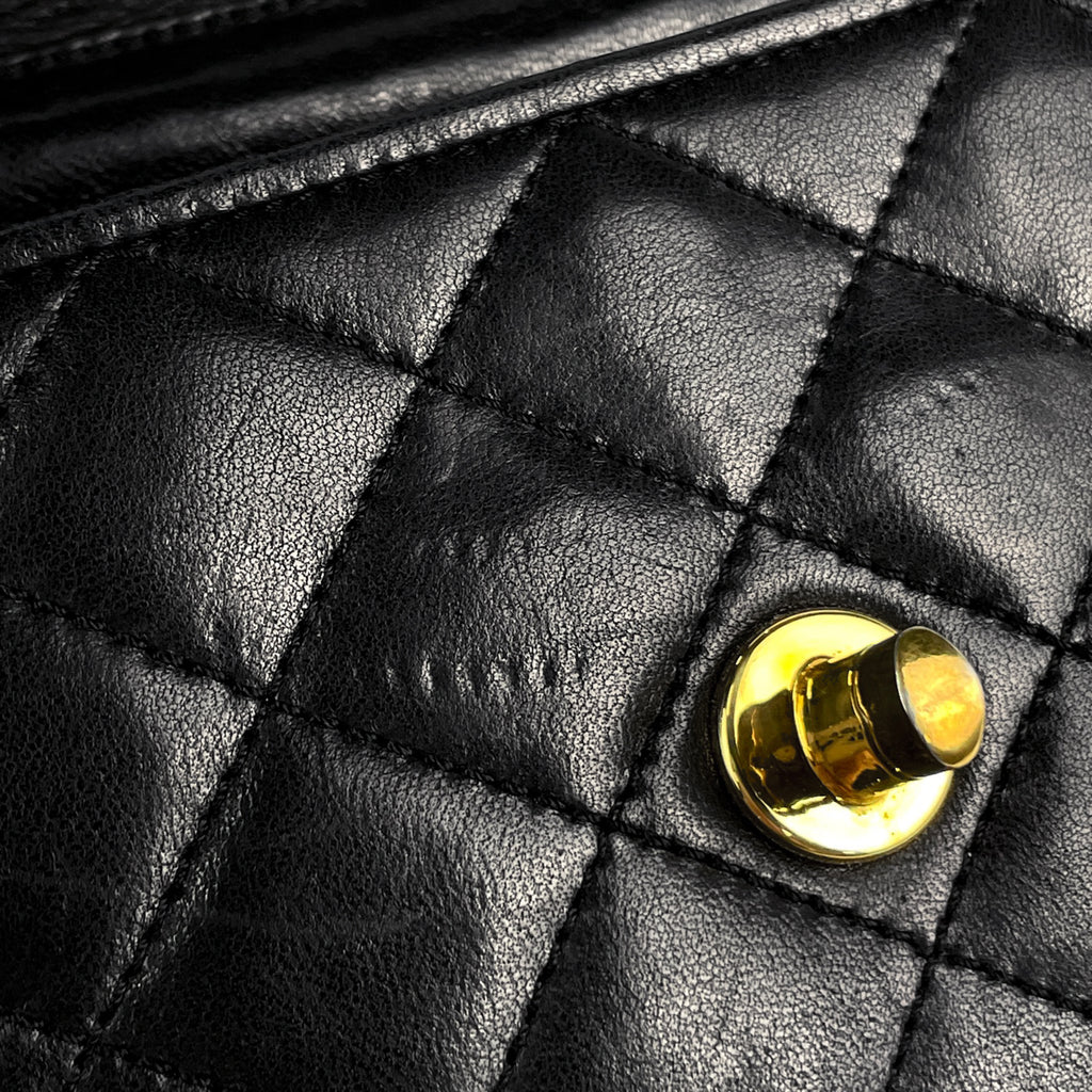 シャネル パリ限定 ココマーク チェーン ショルダーバッグ マトラッセ クラッチ ショルダーバッグ レザー ブラック レディース 【中古】brbag