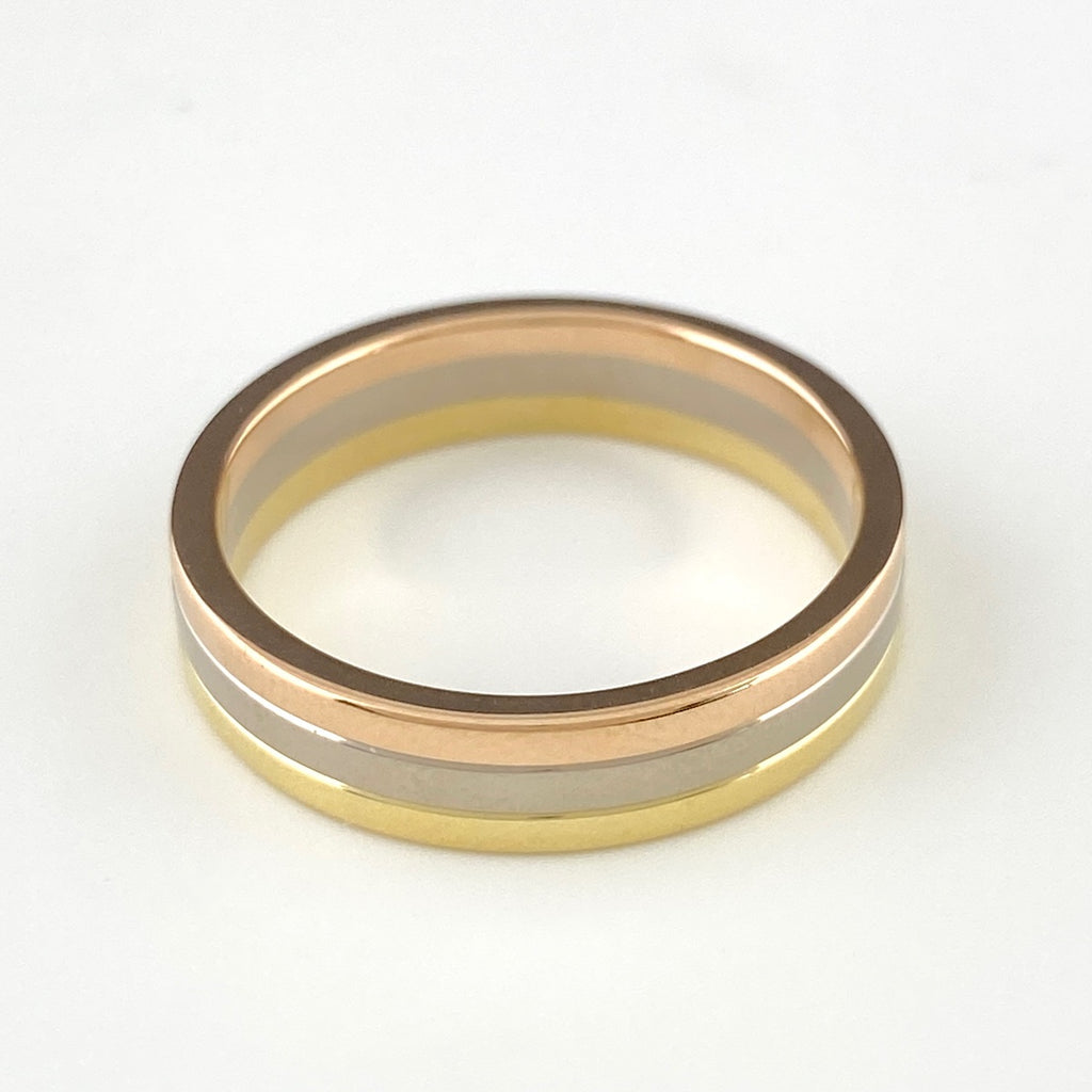 カルティエ スリーカラー リング YG イエローゴールド 指輪 リング 19.5号 750 メンズ 【中古】brjwl