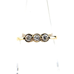 メレダイヤ デザインリング YG イエローゴールド 指輪 リング 12号 K18 ダイヤモンド レディース ノンブランドジュエリー 【中古】nbjwl