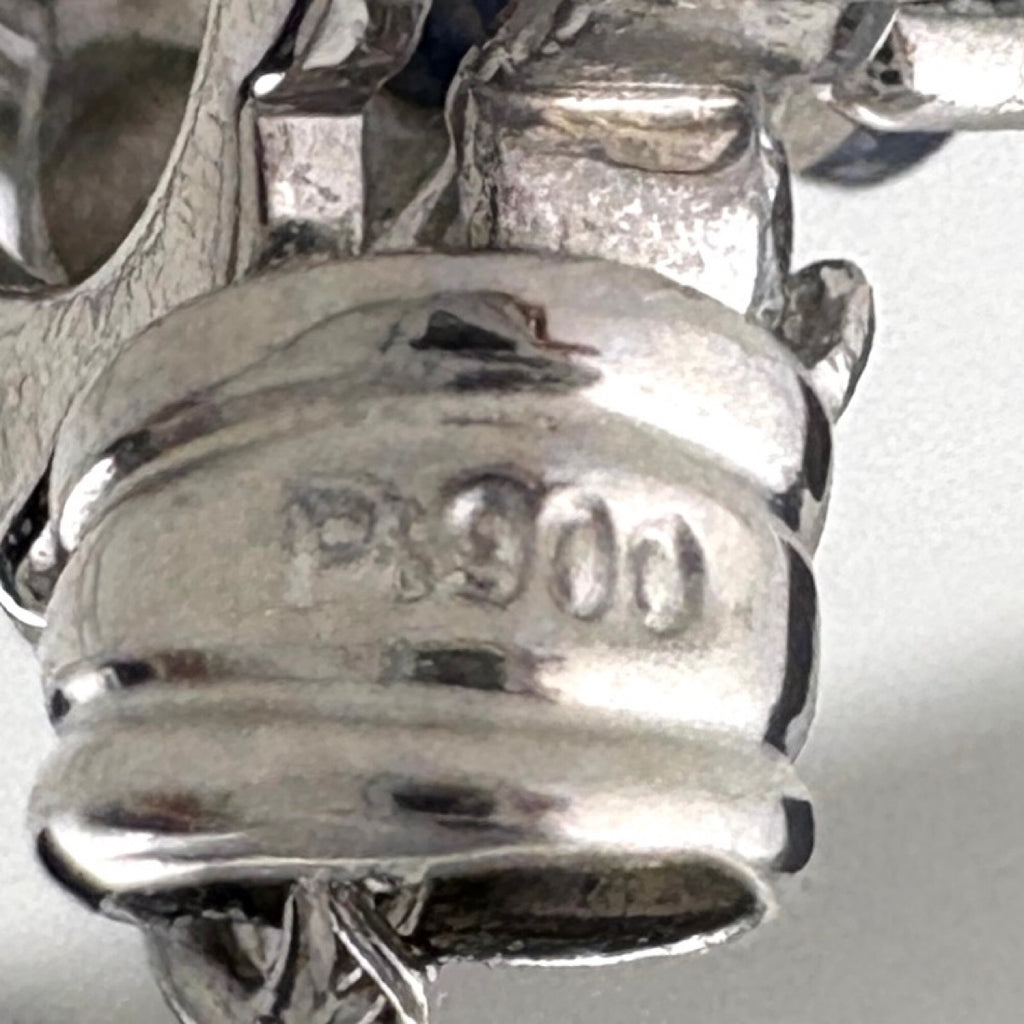 約40cm サファイア ネックレス プラチナ ペンダント メレダイヤ ダイヤモンド Pt900 Pt850 サファイア レディース 【中古】nbjwl