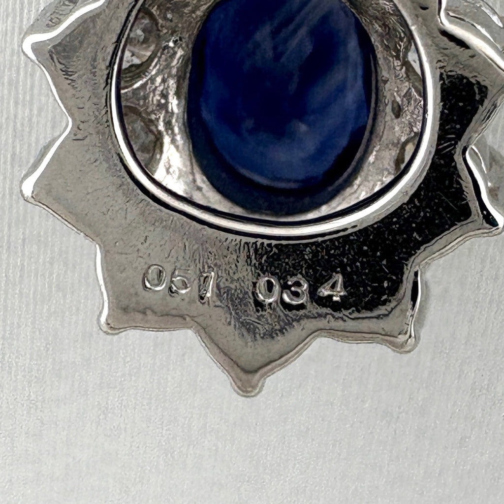 約40cm サファイア ネックレス プラチナ ペンダント メレダイヤ ダイヤモンド Pt900 Pt850 サファイア レディース 【中古】nbjwl