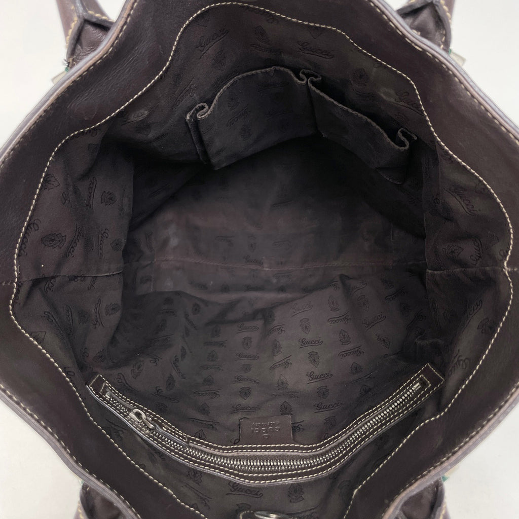 グッチ GG柄 トートバッグ 肩掛け ショルダーバッグ シェリーライン ウェブ トートバッグ GGキャンバス ブラウン 232970 レディース 【中古】brbag