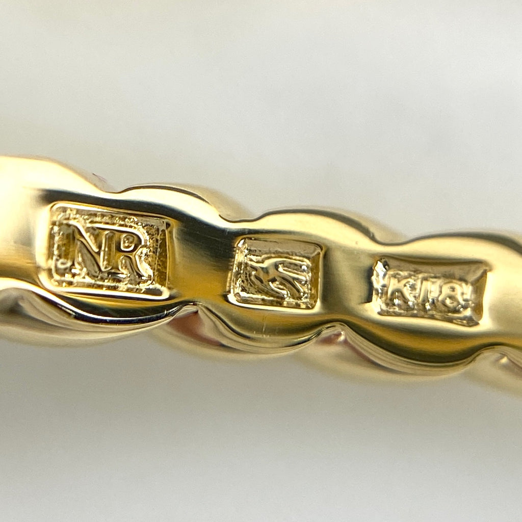 ニナリッチ パール デザインリング YG イエローゴールド 指輪 メレダイヤ 真珠 リング 12号 K18 パール ダイヤモンド レディース 【中古】brjwl