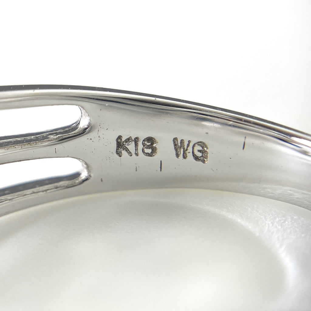メレダイヤ デザインリング WG ホワイトゴールド 指輪 リング 14.5号 K18 WG ダイヤモンド レディース 【中古】nbjwl