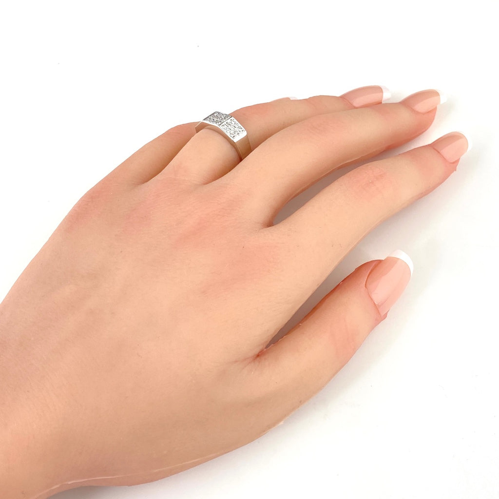 メレダイヤ デザインリング プラチナ 指輪 リング 12.5号 Pt900 ダイヤモンド レディース 【中古】nbjwl