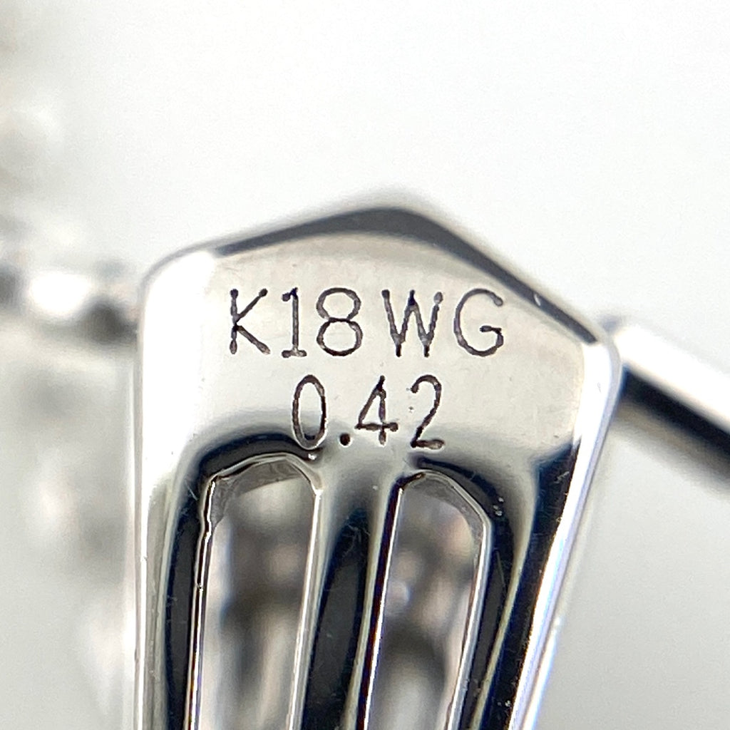 クロスモチーフ デザインネックレス WG ホワイトゴールド ペンダント 十字架 ネックレス K18 WG ダイヤモンド レディース 【中古】nbjwl