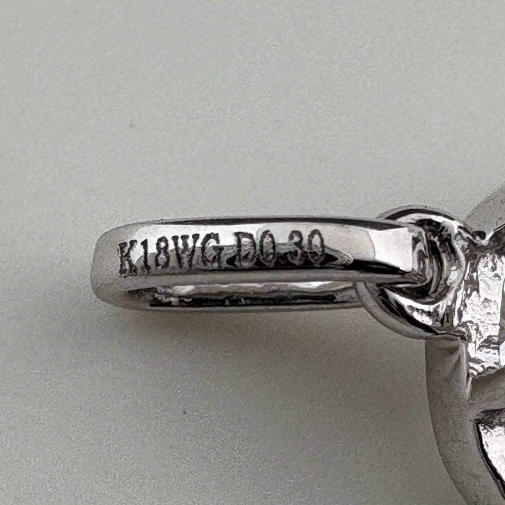 キーモチーフ ペンダントトップ WG ホワイトゴールド メレダイヤ 鍵 ペンダントトップ K18 WG ダイヤモンド レディース 【中古】nbjwl