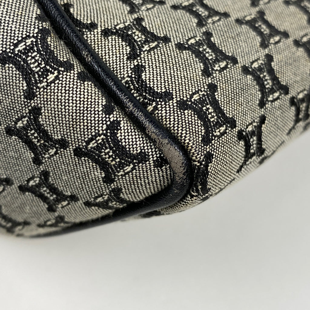 セリーヌ マカダム柄 ハンドバッグ 手提げ ハンドバッグ キャンバス ブラック グレー レディース 【中古】brbag