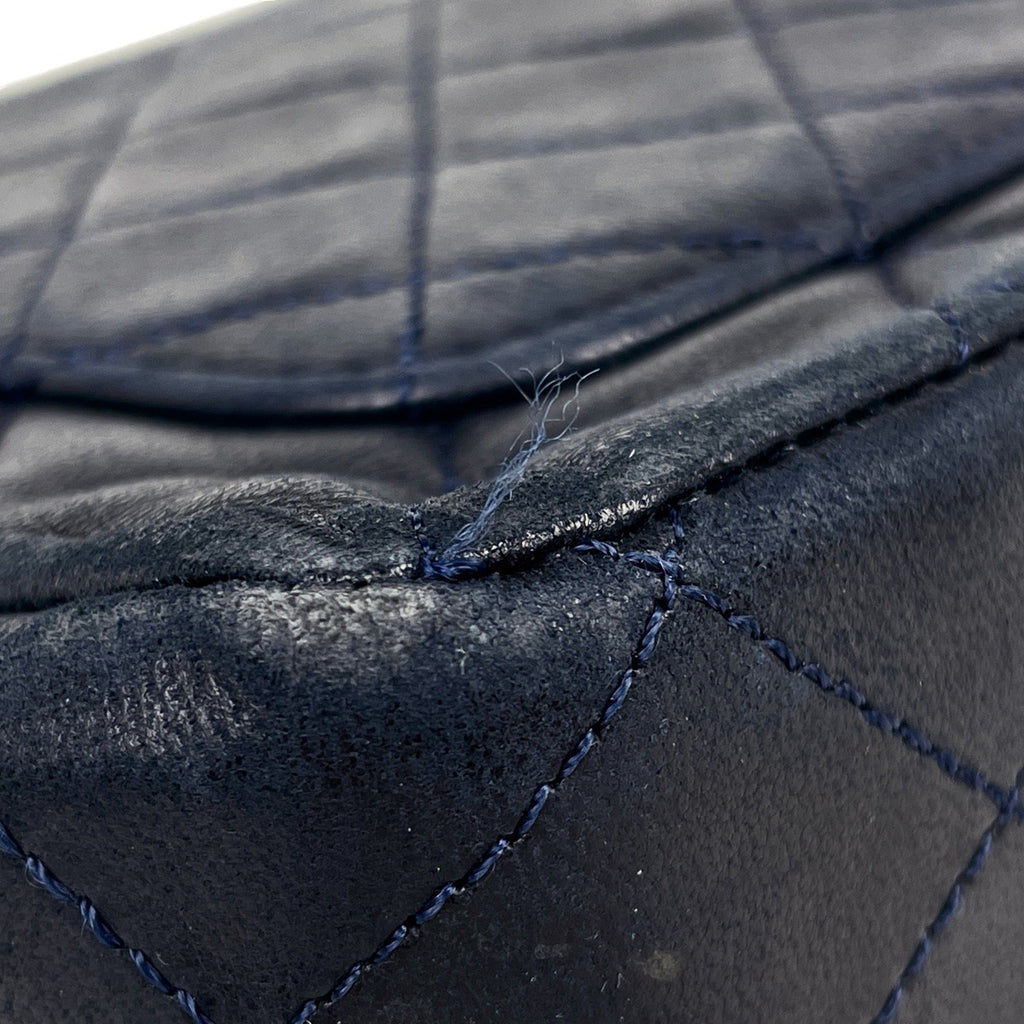 シャネル マトラッセ Wフラップ チェーン ショルダーバッグ ココマーク ショルダーバッグ レザー ネイビー レディース 【中古】brbag