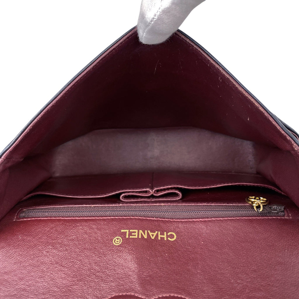 シャネル マトラッセ Wフラップ チェーン ショルダーバッグ ココマーク ショルダーバッグ レザー ネイビー レディース 【中古】brbag