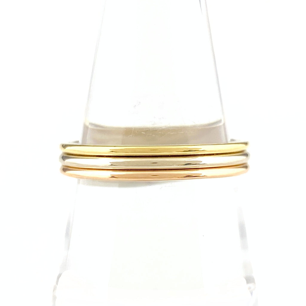 カルティエ スリーカラーリング YG イエローゴールド 指輪 リング 17.5号 750 レディース 【中古】brjwl