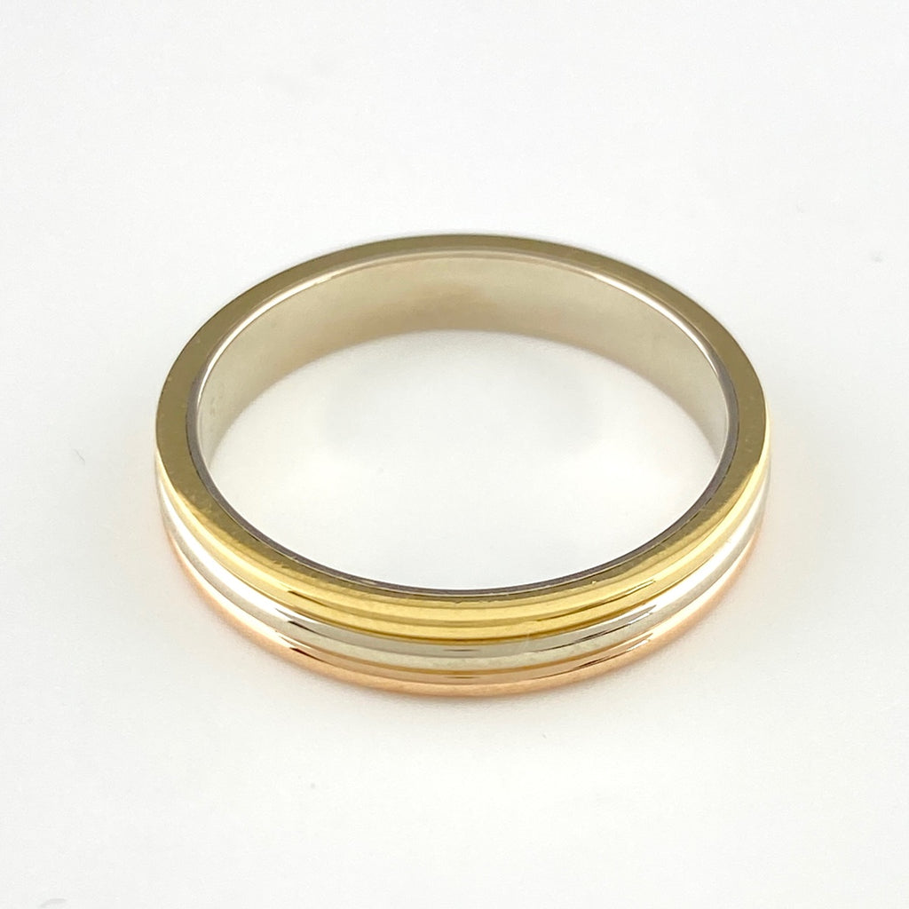カルティエ スリーカラーリング YG イエローゴールド 指輪 リング 17.5号 750 レディース 【中古】brjwl