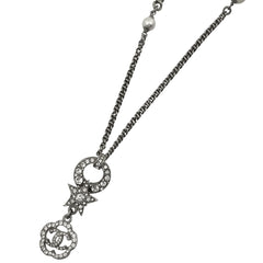 シャネル ココマーク フェイクパール ネックレス フラワー スター ラインストーン ネックレス シルバーメッキ シルバー レディース 【中古】bracc