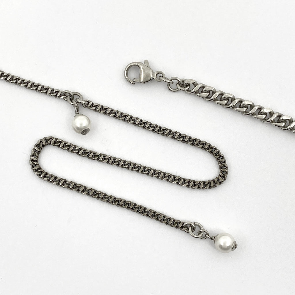 シャネル ココマーク フェイクパール ネックレス フラワー スター ラインストーン ネックレス シルバーメッキ シルバー レディース 【中古】bracc