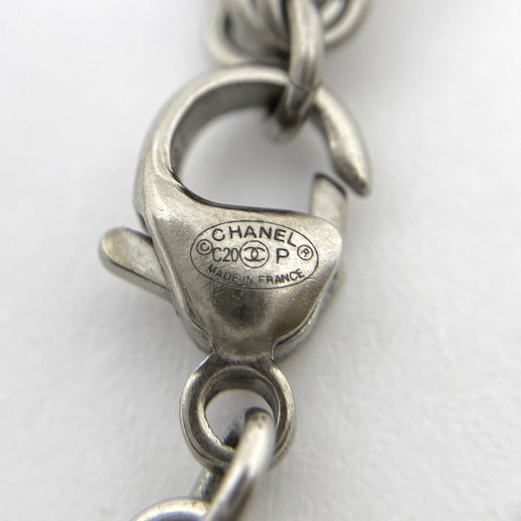 シャネル ココマーク フェイクパール ネックレス フラワー スター ラインストーン ネックレス シルバーメッキ シルバー レディース 【中古】bracc