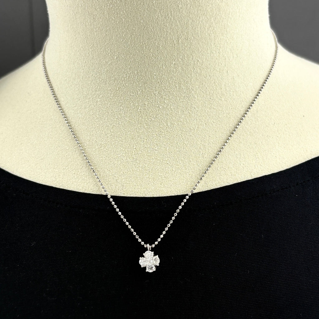 メレダイヤ デザインネックレス プラチナ ペンダント ネックレス Pt900 Pt850 ダイヤモンド レディース 【中古】nbjwl