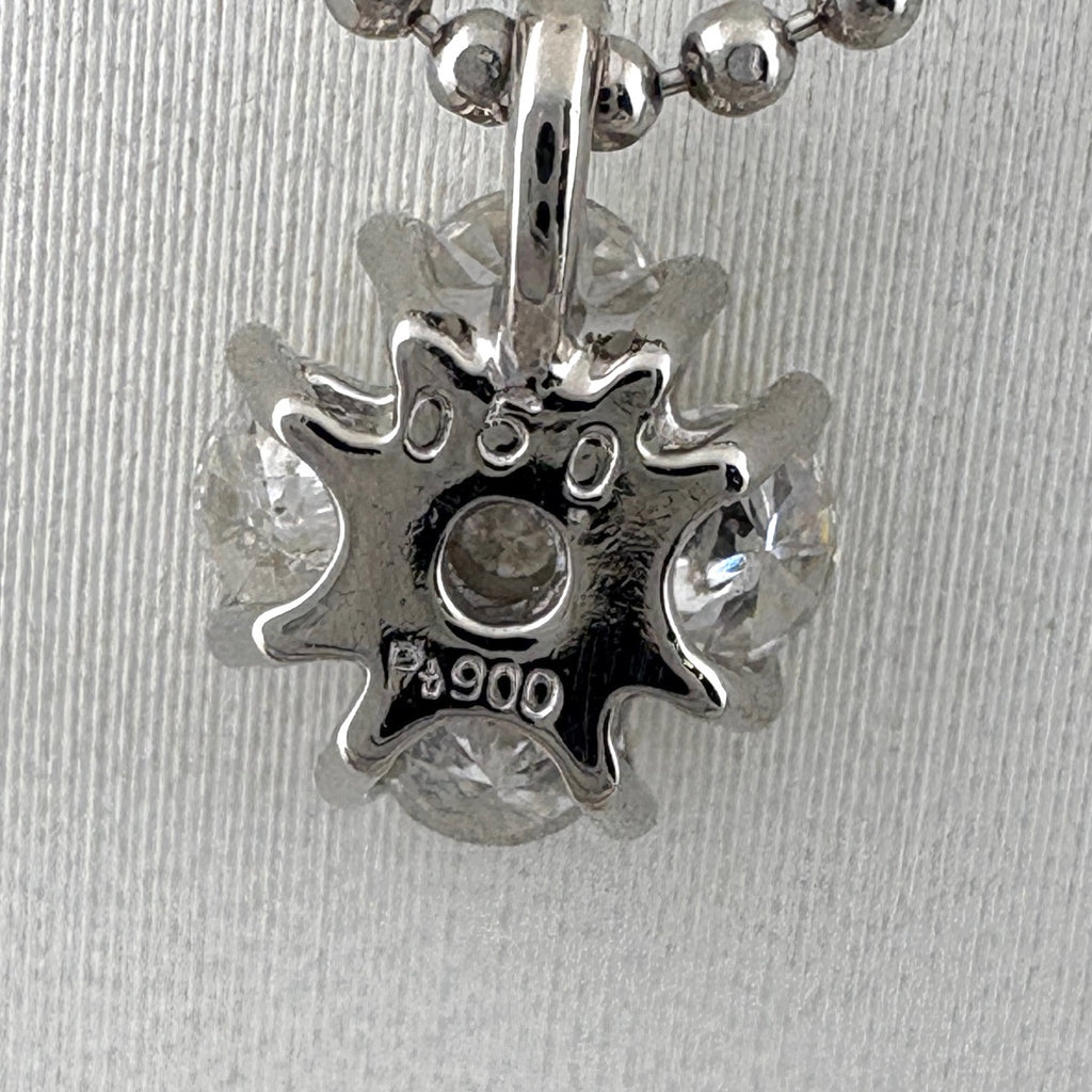 メレダイヤ デザインネックレス プラチナ ペンダント ネックレス Pt900 Pt850 ダイヤモンド レディース 【中古】nbjwl