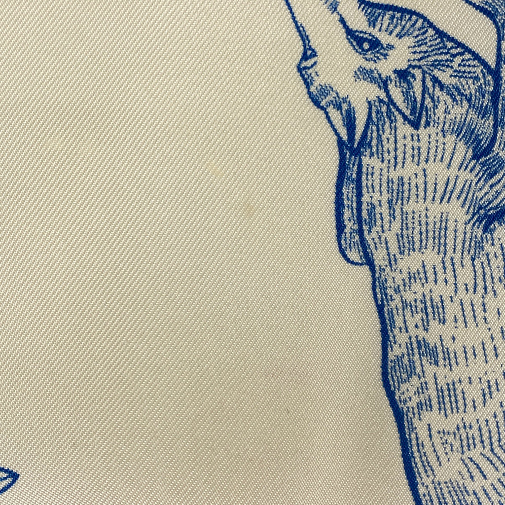 エルメス カレ90 アニマル柄 森の動物 アルファベット スカーフ シルク ベージュ ブルー レディース 【中古】brbag