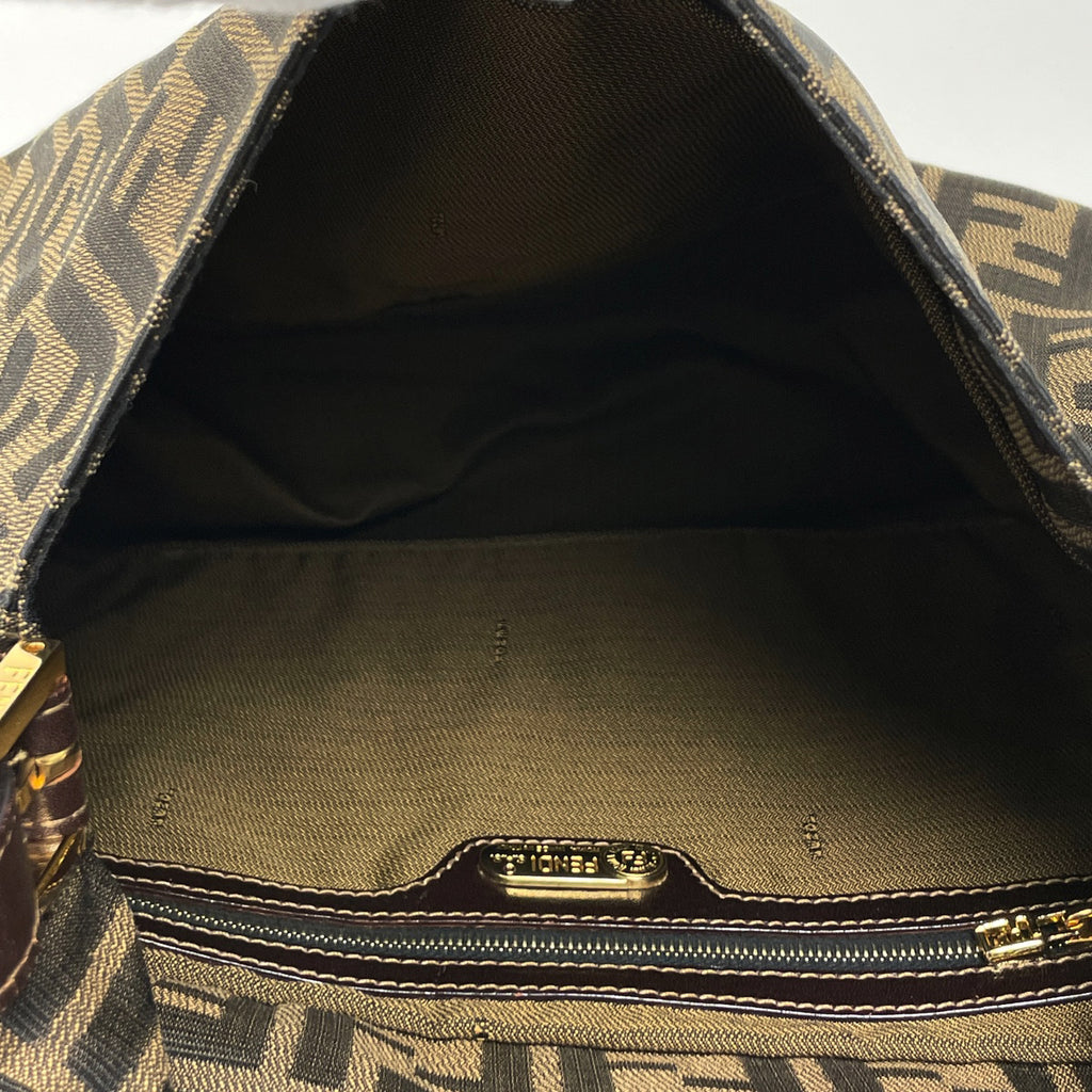 フェンディ ズッカ柄 ショルダーバッグ ワンショルダー ハンドバッグ マンマバゲット ショルダーバッグ キャンバス ブラウン レディース 【中古】brbag