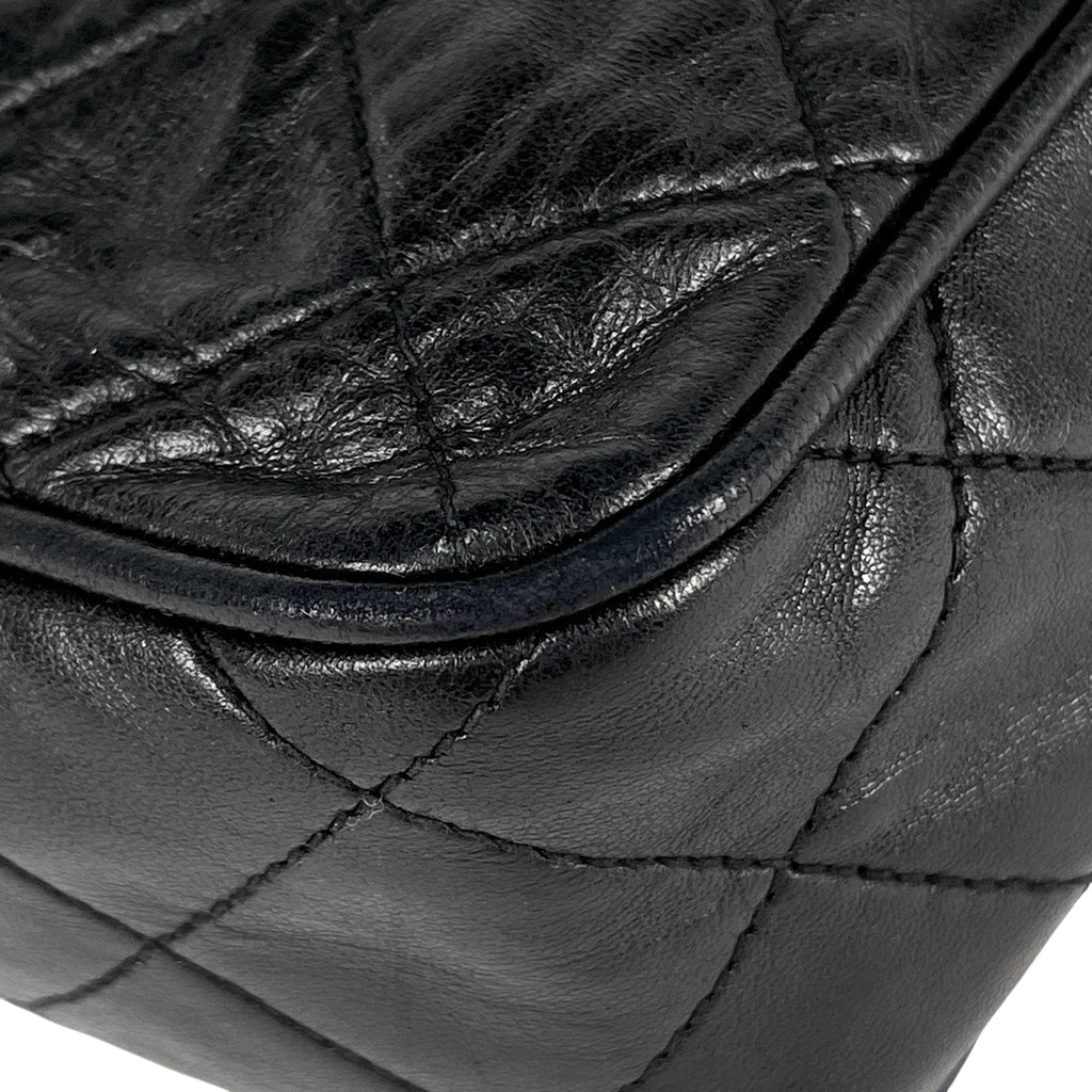 シャネル ココマーク フリンジ チェーン ショルダーバッグ タッセル マトラッセ ショルダーバッグ レザー ブラック レディース 【中古】brbag