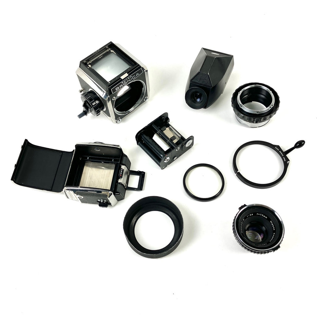 ゼンザブロニカ Zenza Bronica S2 後期 + NIKKOR-P 75mm F2.8 中判カメラ 【中古】cambb