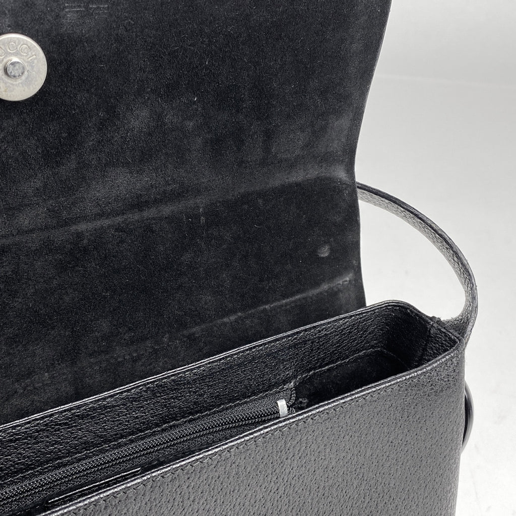 グッチ ロゴ ショルダーバッグ オールドグッチ 00119981766 ショルダーバッグ レザー ブラック レディース 【中古】brbag