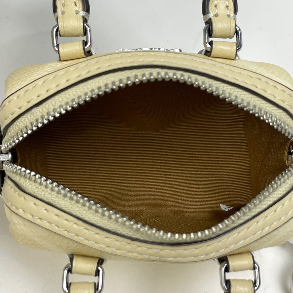 コーチ シグネチャー ミニ ローアン バッグ チャーム コーティングキャンバス クリーム CX068 レディース 【中古】brbag