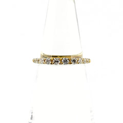 メレダイヤ デザインリング YG イエローゴールド 指輪 リング 8号 K18 ダイヤモンド レディース ノンブランドジュエリー 【中古】nbjwl