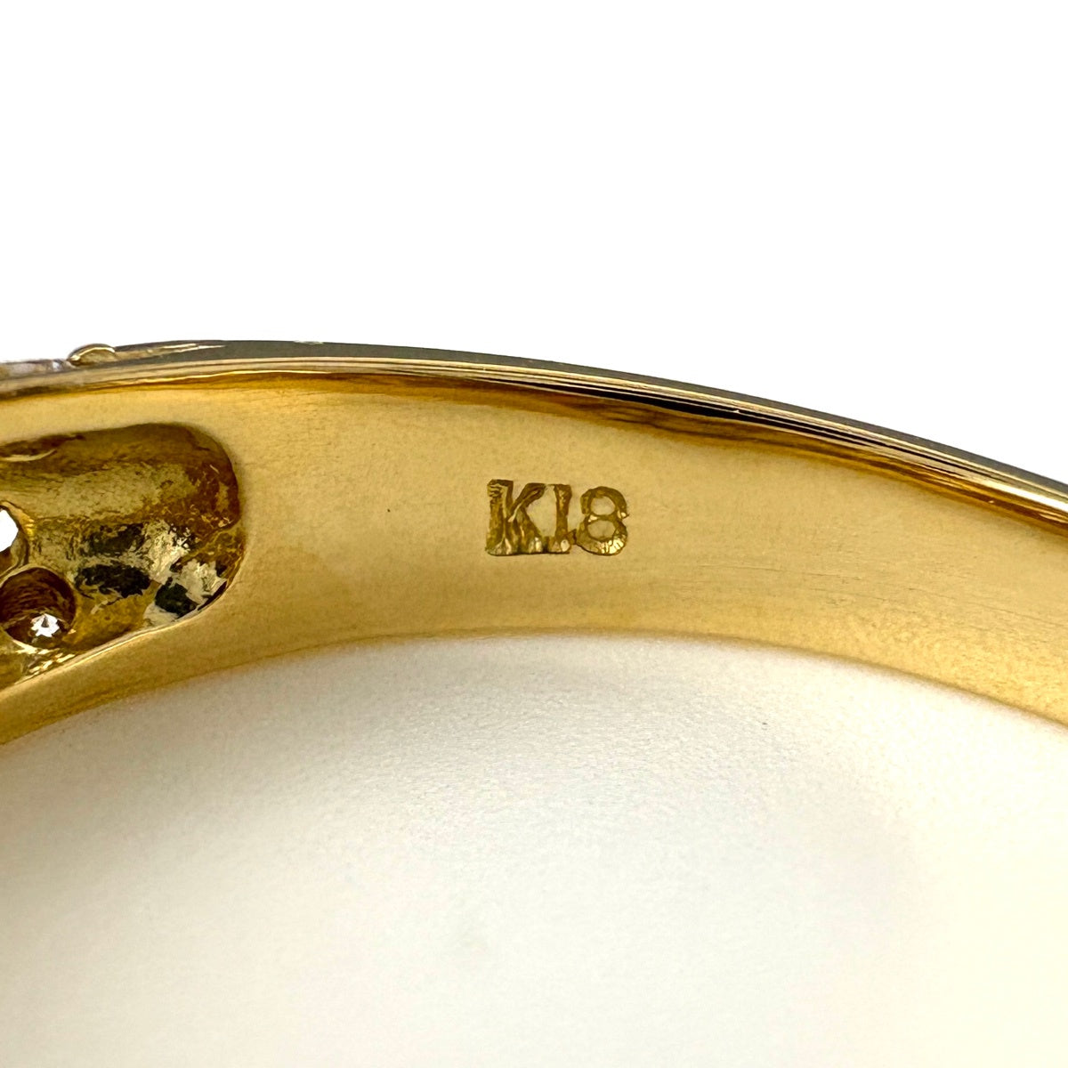 メレダイヤ デザインリング YG イエローゴールド 指輪 リング 13号 K18