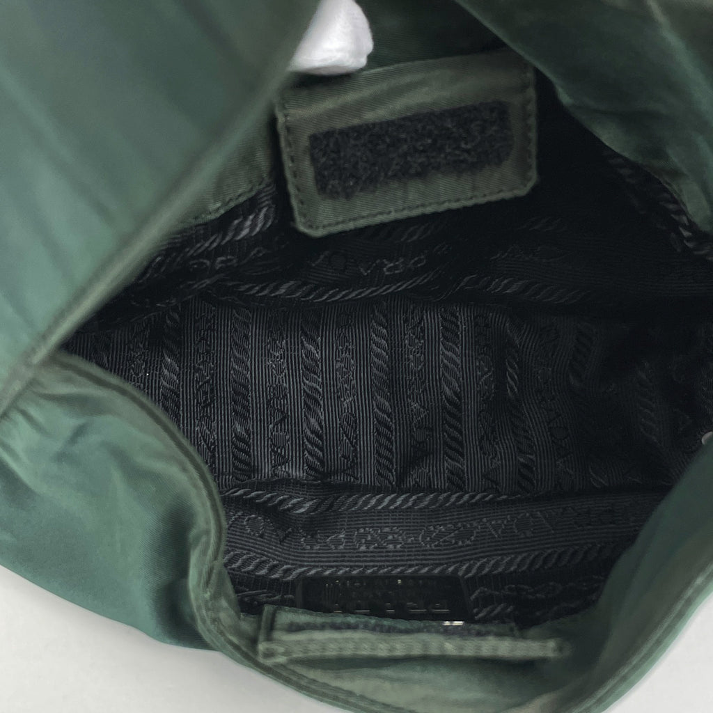 プラダ ロゴプレート ハンドバッグ 手提げ ハンドバッグ ナイロン グリーン レディース 【中古】brbag