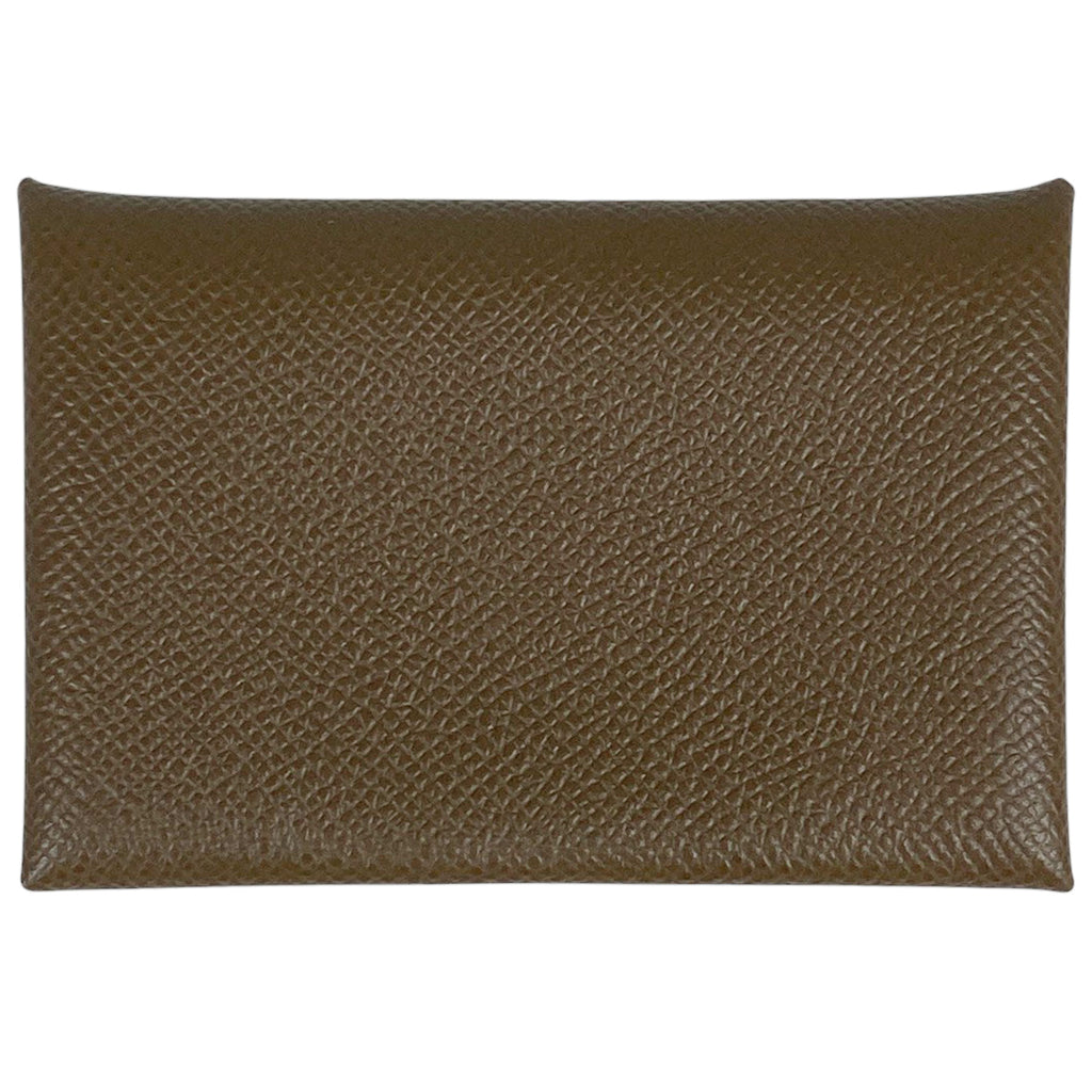 エルメス カルヴィ ヴェルソ カードケース ヴォーエプソン エトゥープ レディース 【中古】brbag