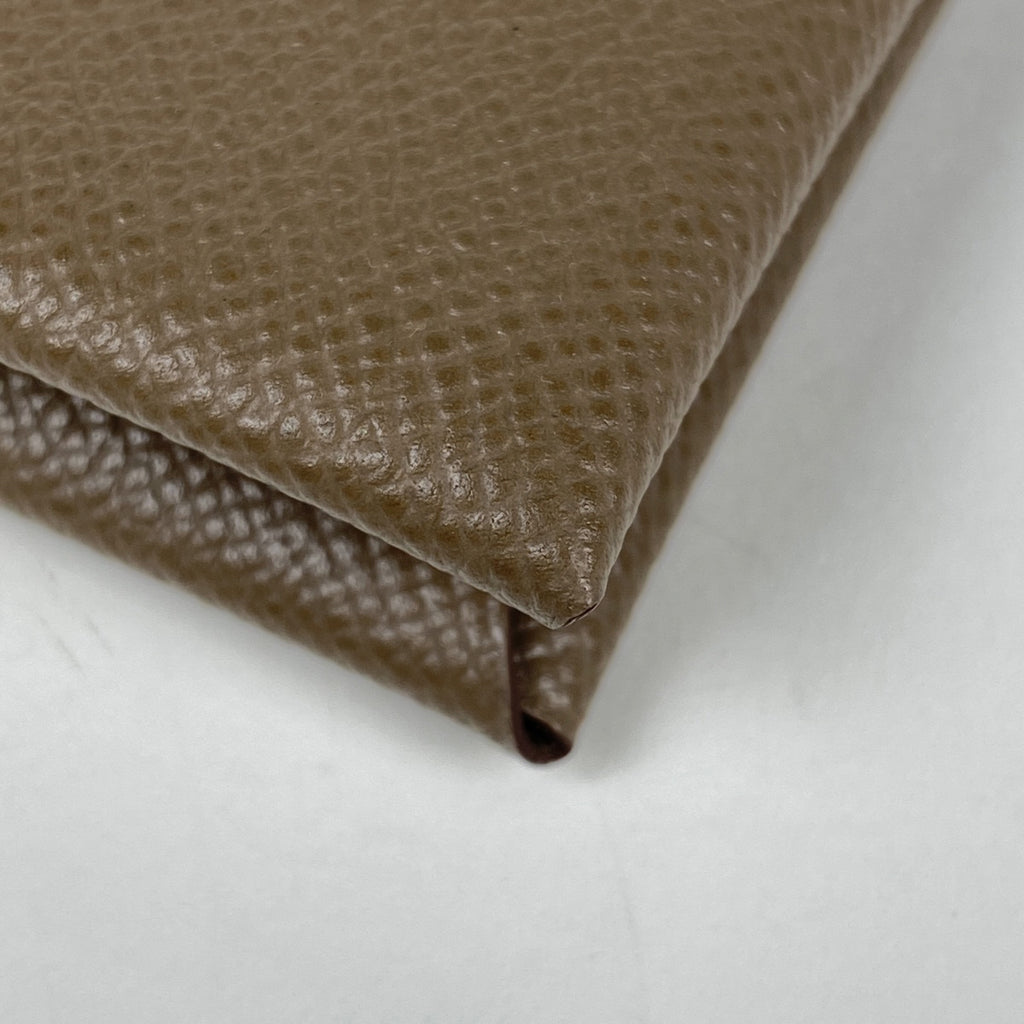 エルメス カルヴィ ヴェルソ カードケース ヴォーエプソン エトゥープ レディース 【中古】brbag