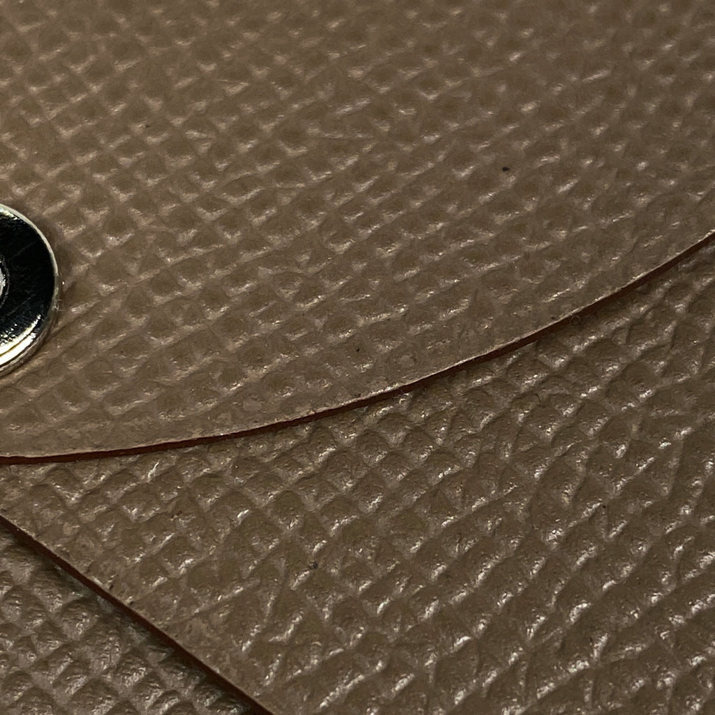 エルメス カルヴィ ヴェルソ カードケース ヴォーエプソン エトゥープ レディース 【中古】brbag