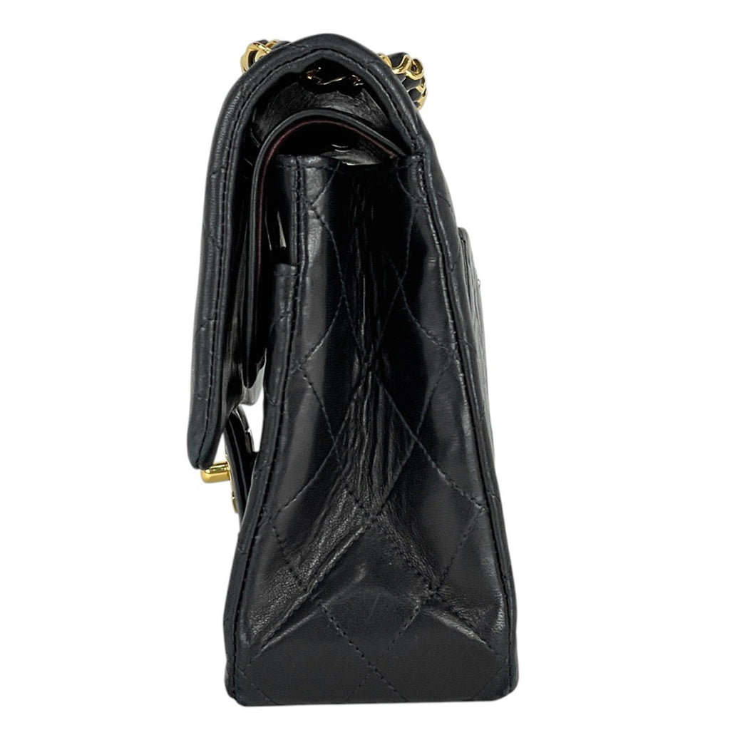 シャネル マトラッセ Wフラップ チェーン ショルダーバッグ ココマーク ショルダーバッグ レザー ブラック A01112 レディース 【中古】brbag