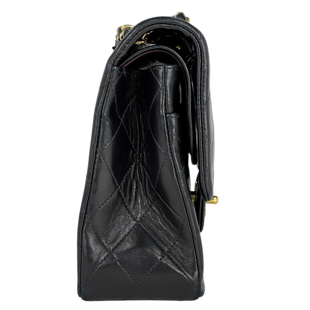 シャネル マトラッセ Wフラップ チェーン ショルダーバッグ ココマーク ショルダーバッグ レザー ブラック A01112 レディース 【中古】brbag