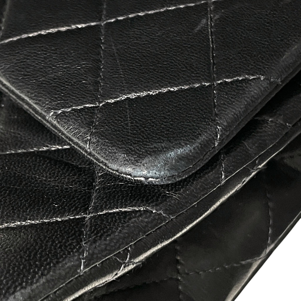 シャネル マトラッセ Wフラップ チェーン ショルダーバッグ ココマーク ショルダーバッグ レザー ブラック A01112 レディース 【中古】brbag