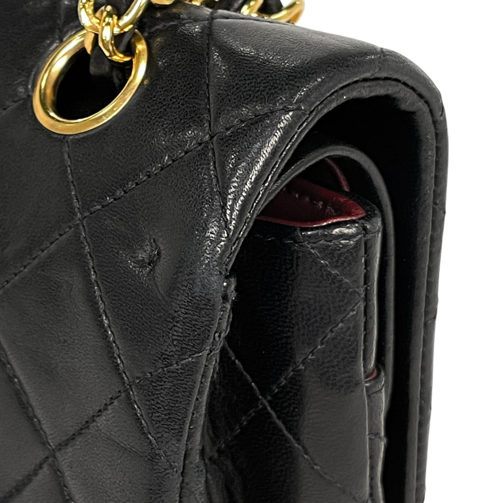 シャネル マトラッセ Wフラップ チェーン ショルダーバッグ ココマーク ショルダーバッグ レザー ブラック A01112 レディース 【中古】brbag