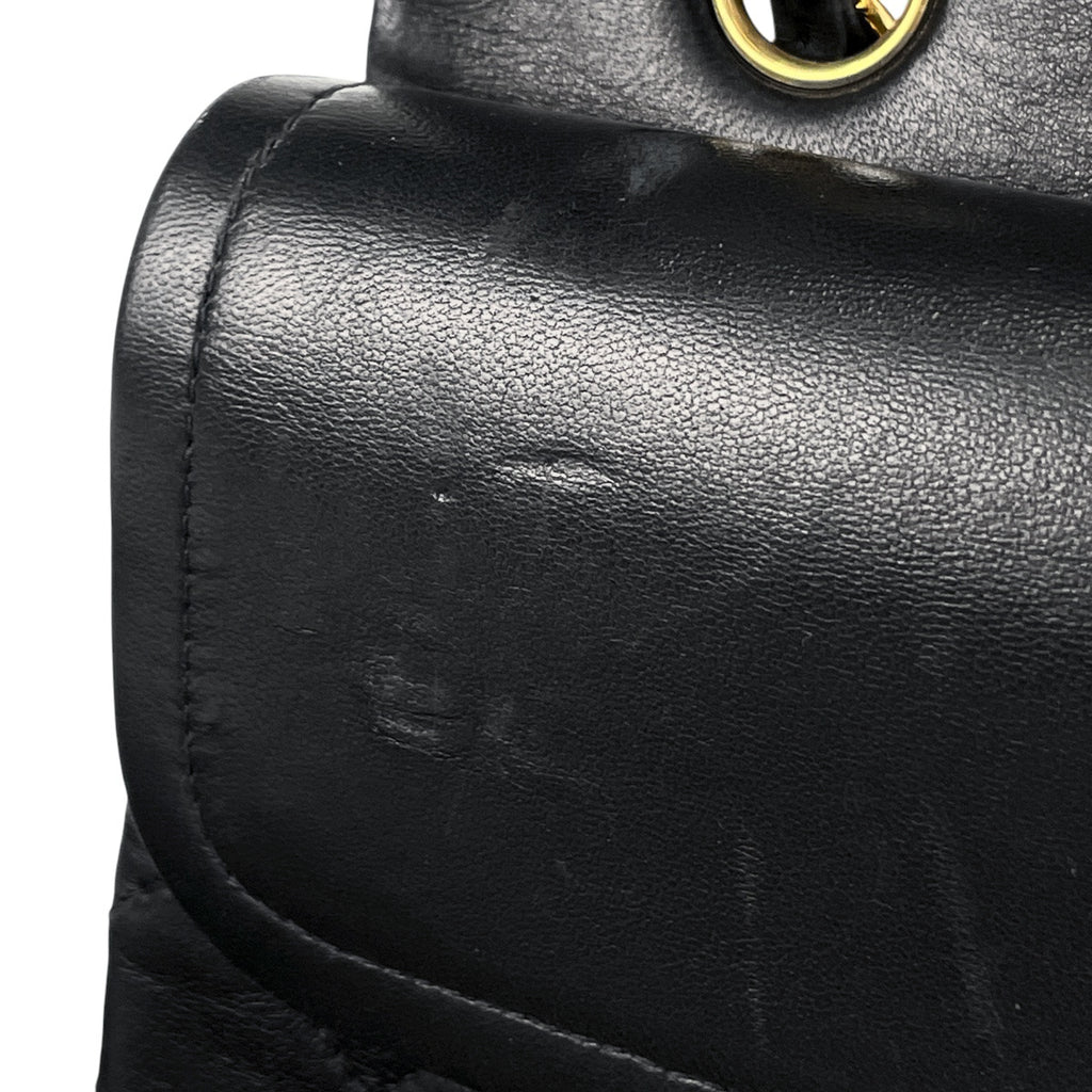 シャネル マトラッセ Wフラップ チェーン ショルダーバッグ ココマーク ショルダーバッグ レザー ブラック A01112 レディース 【中古】brbag