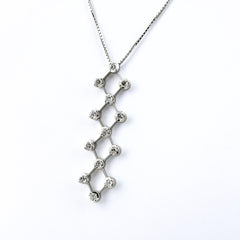 メレダイヤ デザインネックレス WG ホワイトゴールド ペンダント ネックレス K18 WG ダイヤモンド レディース ノンブランドジュエリー 【中古】nbjwl