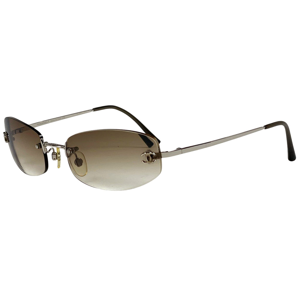 シャネル ココマーク サングラス アイウェア グラデーション サングラス メタル シルバー 4002 レディース 【中古】brbag
